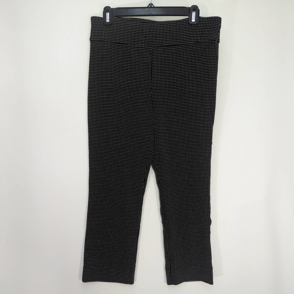 INC Womens Jacquard Pants Skinny Polka Dot Slim Mid Rise Pull-On Stretch Black 8